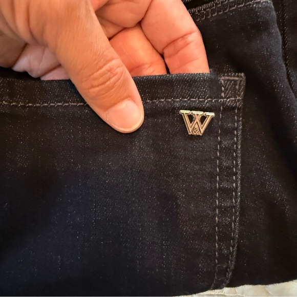 Wit & Wisdom Women's Dark Wide Leg Jeans Size 8 Petite Stretch High Waisted - Picture 13 of 13